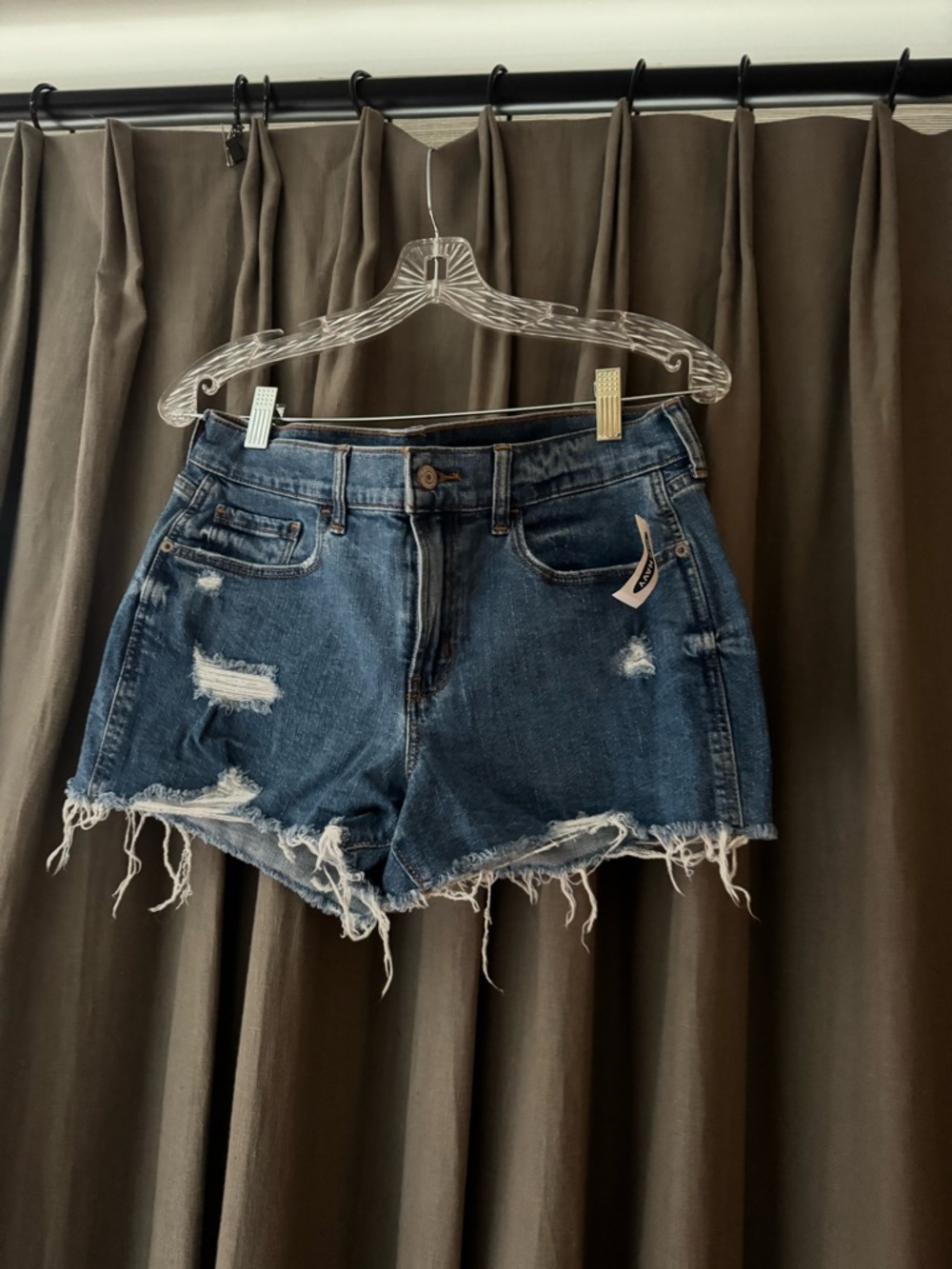 Old Navy Distressed Frayed Hem Denim Shorts - Blue